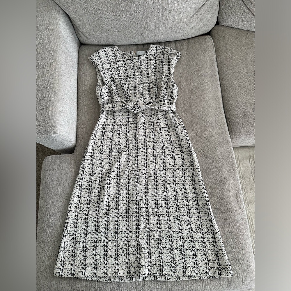 St. John Tweed Plaid A-Line Dress - Picture 5 of 11